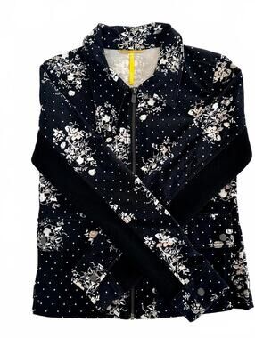 Lole Women's Utility Jacquet Black Floral Pattern Jacket - Size 4